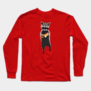 Cute Raccoon holding Goldfish Long Sleeve T-Shirt